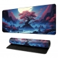 Eco-friendly Red Moon Mouse Pad 4mm Thickness for Gaming Keyboard USB Anti-slip Rubber Base Desk Mat